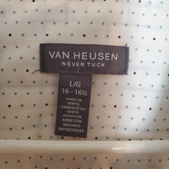 NWT Van Heusen Never Tuck Button-down Long Sleeve Shirt. - Picture 4 of 9
